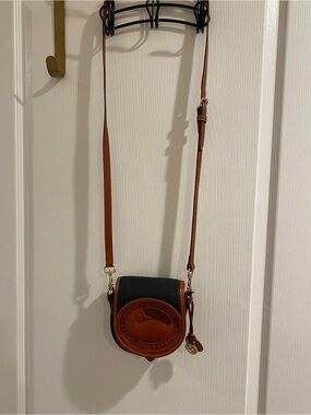 Dooney & Bourke Black and Brown Leather Mini Crossbody in like-new-condition